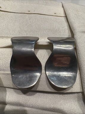 Silver Sculptural post pierced Earrings by ROBIN KAHN.